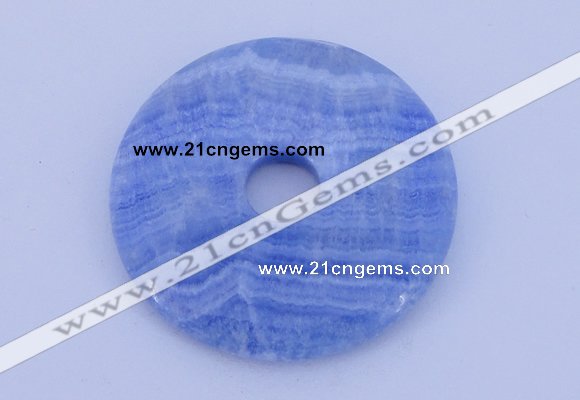 NGP230 7*50mm fashion dyed blue lace agate gemstone donut pendant