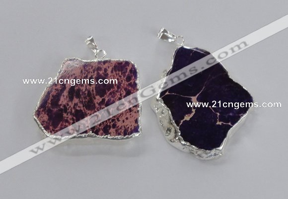 NGP2300 30*40mm - 40*50mm freeform sea sediment jasper pendants