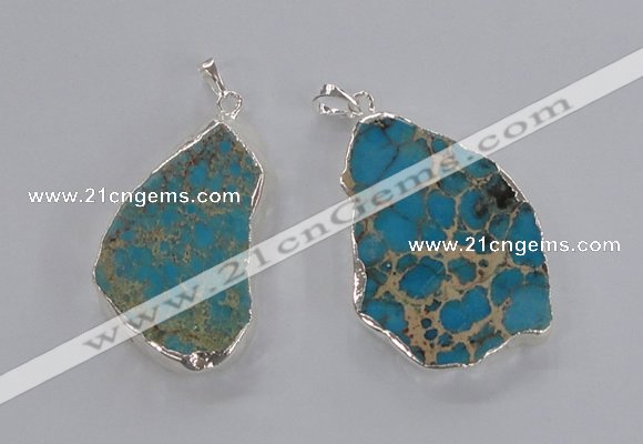 NGP2301 30*40mm - 40*50mm freeform sea sediment jasper pendants