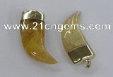 NGP2308 25*60mm - 28*65mm oxhorn agate gemstone pendants