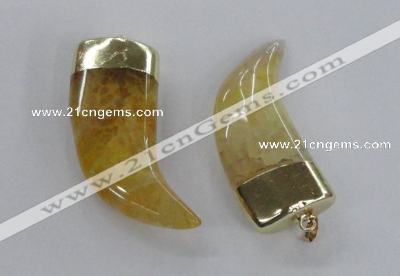 NGP2308 25*60mm - 28*65mm oxhorn agate gemstone pendants