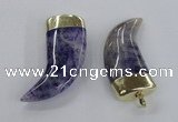 NGP2309 25*60mm - 28*65mm oxhorn agate gemstone pendants