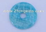 NGP231 7*50mm fashion dyed blue lace agate gemstone donut pendant