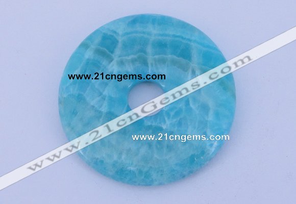 NGP231 7*50mm fashion dyed blue lace agate gemstone donut pendant