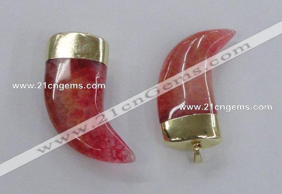 NGP2310 25*60mm - 28*65mm oxhorn agate gemstone pendants