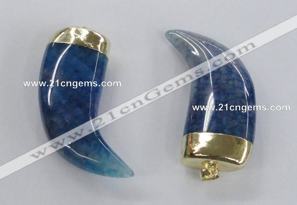 NGP2311 25*60mm - 28*65mm oxhorn agate gemstone pendants