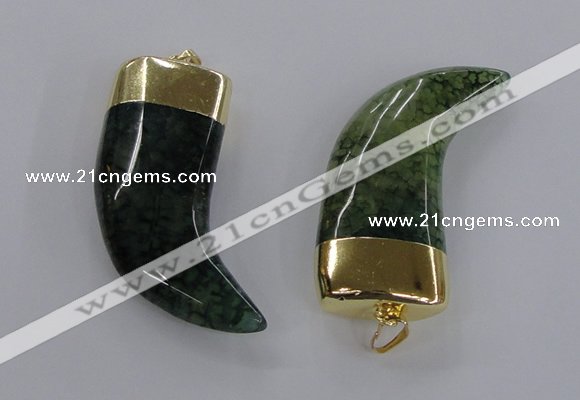 NGP2312 25*60mm - 28*65mm oxhorn agate gemstone pendants