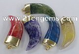 NGP2313 25*60mm - 28*65mm oxhorn agate gemstone pendants