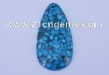 NGP233 30*60mm fashion dyed flower turquoise gemstone pendants