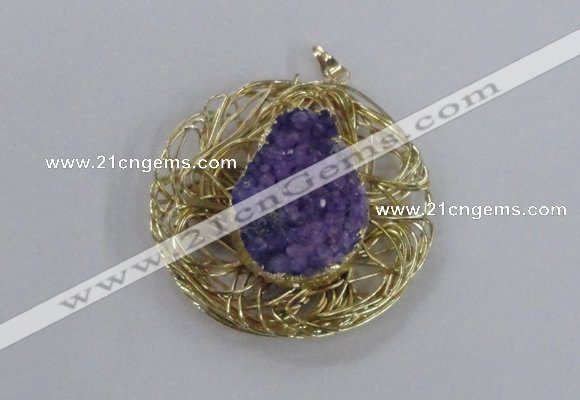 NGP2345 52mm - 55mm freeform druzy agate gemstone pendants