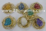 NGP2350 52mm - 55mm freeform druzy agate gemstone pendants