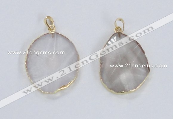 NGP2352 25*35mm - 35*45mm freeform quartz gemstone pendants