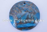 NGP236 7*40mm dyed golden turquoise & pyrite gemstone pendants