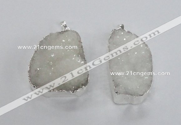 NGP2362 25*40mm - 35*45mm freefrom druzy agate pendants