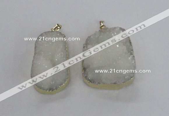 NGP2364 25*40mm - 35*45mm freefrom druzy agate pendants