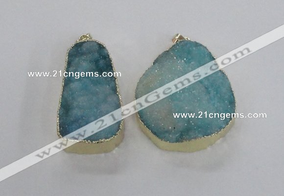 NGP2365 25*40mm - 35*45mm freefrom druzy agate pendants