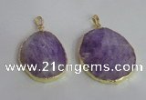 NGP2369 25*35mm - 35*45mm freefrom lavender amethyst pendants