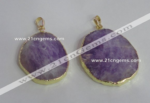 NGP2369 25*35mm - 35*45mm freefrom lavender amethyst pendants