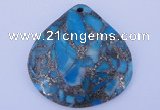 NGP237 40*40mm dyed golden turquoise & pyrite gemstone pendants