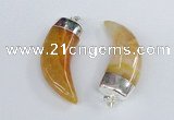 NGP2377 20*48mm - 22*50mm oxhorn agate gemstone pendants