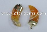 NGP2385 20*48mm - 22*50mm oxhorn agate gemstone pendants