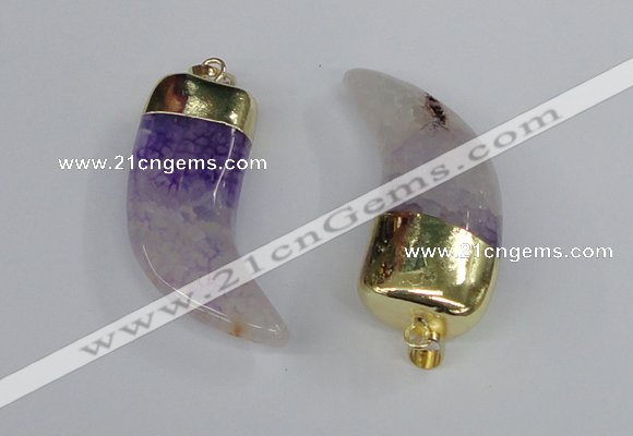 NGP2386 20*48mm - 22*50mm oxhorn agate gemstone pendants