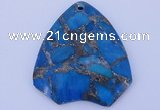 NGP239 39*45mm dyed golden turquoise & pyrite gemstone pendants