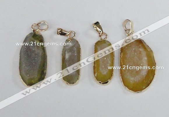 NGP2391 12*25mm - 20*30mm freeform druzy agate pendants