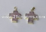 NGP2400 25*26mm - 27*28mm cross druzy agate pendants wholesale