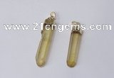 NGP2418 10*45mm - 12*55mm sticks dyed white crystal pendants