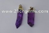 NGP2419 10*45mm - 12*55mm sticks dyed white crystal pendants