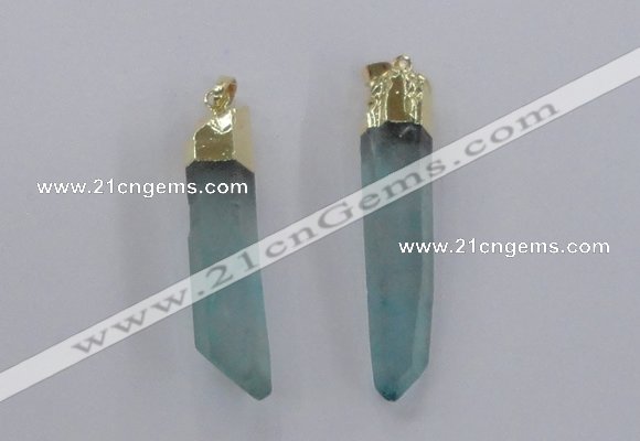 NGP2421 10*45mm - 12*55mm sticks dyed white crystal pendants