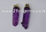 NGP2426 15*50mm - 18*65mm sticks dyed white crystal pendants