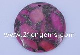 NGP243 7*40mm dyed golden turquoise & pyrite gemstone pendants