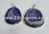 NGP2433 30*40mm - 40*45mm freeform druzy agate pendants wholesale