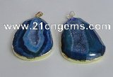 NGP2435 30*40mm - 40*45mm freeform druzy agate pendants wholesale