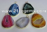 NGP2437 30*40mm - 40*45mm freeform druzy agate pendants wholesale