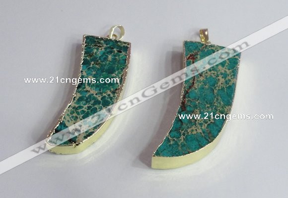NGP2443 18*40mm - 20*50mm horn sea sediment jasper pendants