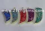 NGP2445 18*40mm - 20*50mm horn sea sediment jasper pendants