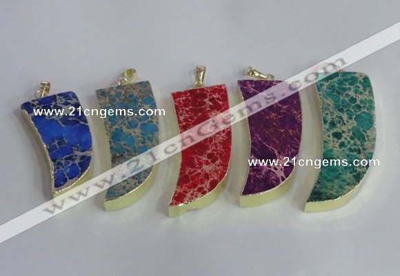 NGP2445 18*40mm - 20*50mm horn sea sediment jasper pendants