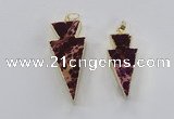NGP2448 18*38mm - 22*45mm arrowhead sea sediment jasper pendants