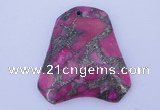 NGP245 38*47mm dyed golden turquoise & pyrite gemstone pendants