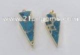 NGP2450 18*38mm - 22*45mm arrowhead sea sediment jasper pendants