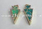 NGP2451 18*38mm - 22*45mm arrowhead sea sediment jasper pendants