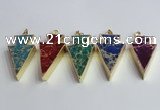 NGP2453 18*38mm - 22*45mm arrowhead sea sediment jasper pendants