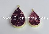 NGP2455 20*30mm - 30*35mm flat teardrop sea sediment jasper pendants