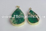 NGP2458 20*30mm - 30*35mm flat teardrop sea sediment jasper pendants