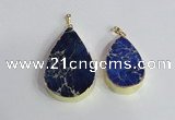 NGP2466 30*40mm - 40*50mm flat teardrop sea sediment jasper pendants