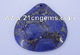 NGP247 42*44mm dyed golden turquoise & pyrite gemstone pendants