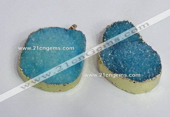 NGP2473 45*55mm - 50*65mm freeform druzy agate pendants wholesale